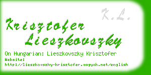 krisztofer lieszkovszky business card